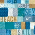 thumbnail image 2 of Mullan, Michael 12x12 Gold Ornate Wood Framed with Double Matting Museum Art Print Titled - Beachscape Collage I, 2 of 4