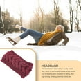 thumbnail image 1 of Bandeau d'Hiver pour Femmes Élasticité Protecteur de Tête Chaud pour Course en Plein Air Cache-Oreilles Simple Style Accessoires pour Cheveux pour Femmes Rouge Violacé, 1 of 8