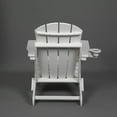 thumbnail image 4 of Outdoor Folding Adirondack Chair for Adults, HDPE All Weather Patio Chair with Cup Holder, Outdoor Deck Chairs with  Wood Texture, Weight Capacity 350 lbs, for Backyard, Garden, Deck, White, 4 of 9