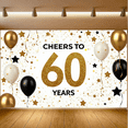 thumbnail image 7 of Glamorous Glittery 60 Years Celebration Banner Backdrop Party Supplies for 60th Birthday Decorations Photography Props Party Background Decors, 7 of 7