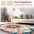 thumbnail image 2 of ODIKA 2'x3' Machine Washable Non-Slip Area Rug, Circular Bloom Medallion Concentric Motif Design High Traffic Rug, Ivory, 183387, 2 of 7