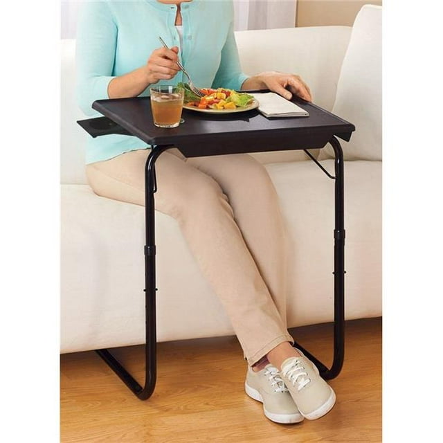 5 Star Super Deals 479-2-BL Table de Plateau TV Portable et Pliable Confortable avec Porte-Gobelet Ajustable, Noir