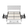 thumbnail image 6 of VECELO Full Size Upholstered Bed Frame with 3 Drawers & Adjustable Headboard, Under Bed Storage, White, 6 of 9