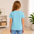 thumbnail image 5 of HAJWOH Girls Casual Short Sleeve T-Shirt Kids Toddler Solid Color Round Neck Tees Blouses Loose Fit Tops Undershirt, 5 of 5
