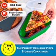 thumbnail image 4 of Reusable expandable pizza storage container with 5 microwaveable heating trays, adjustable silicone pizza box, space saving and leftover pizza slice container, microwave and dishwasher safe., 4 of 8