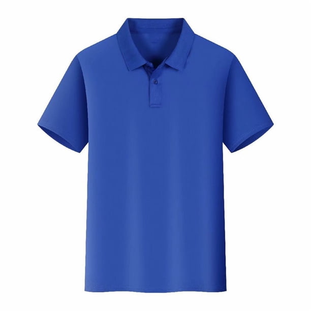 Camisa unisex de verano transpirable con botones - Cuello con solapa, poliéster/spandex, para trabajo/informal - Tallas S-XXXXL