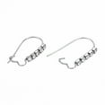 thumbnail image 4 of 304 Stainless Steel Hoop Earrings Findings Kidney Ear Wires with Clear Cubic Zirconia Stainless Steel Color 20x12x2mm Pin: 0.7mm, 4 of 4