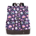 thumbnail image 1 of Balery Skull mushroom space Mochila de Cuero para Mujeres, Gran Capacidad, Bolsa de Viaje Multifuncional, Mochila de Cuero y Bolsa de Hombro para Mujeres, 1 of 4