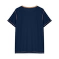 thumbnail image 4 of cocolona Mens Summer Sports Short Sleeve T-Shirts Fashion Button Crew Neck Casual Color Block Tops, 4 of 5