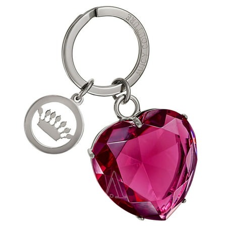 Juicy Couture Silver Tone Big Heart Gemstone Key Chain Fob Handbag (Best Florida Key To Visit)