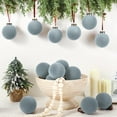 thumbnail image 4 of 15 Pcs Velvet Christmas Balls Bulk Flocked Christmas Tree Ball Ornaments Plastic Xmas Decorative Hanging Ornaments(Dusty Blue,3.15 Inch), 4 of 13