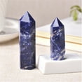 thumbnail image 5 of Visland 3PCS Natural Sapphire Symbiotic Crystal Point Healing Obelisk Wand Ornament Home Decor Energy Stone, 5 of 6