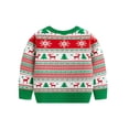 thumbnail image 3 of GYRATEDREAM Toddler Boys Girls Sweatshirts Christmas Reindeer Fleece Crewneck Pullover Xmas Winter Warm Sweaters Tops for 7Y Green, 3 of 7