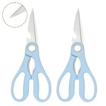 FACEGA 2Pcs Scissors All Purpose,Cold Walnuts 7.7" Small Scissors,Pp Handle Office Scissors,Blue