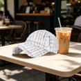 thumbnail image 4 of Xijirk Baseball Cap Textured Woven Curved Brim Fashion Hat for Daily Casual Street Travel Outdoor Wear,White,One Size, 4 of 5