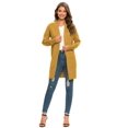 thumbnail image 2 of Aiyino Women Solid Sweater Open Front Long Sleeve Knit Cardigan Casual Sweaters with Pockets,Yellow S, 2 of 6