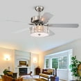 thumbnail image 2 of Warehouse of Tiffany Kimalex 52-inch 3-light 5-blade Lighted Ceiling Fan with Wood Nickel Crystal Shade (Optional Remote) Satin Nickel Remote, 2 of 5