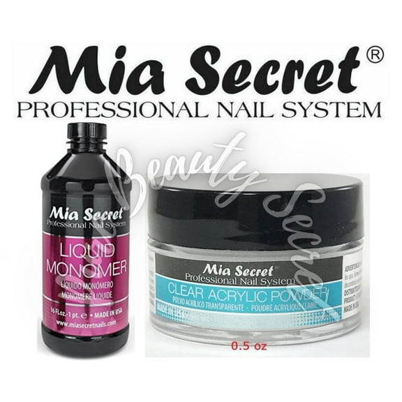 Mia Secret Liquid Monomer 16 oz and Clear Powder 0.5 oz