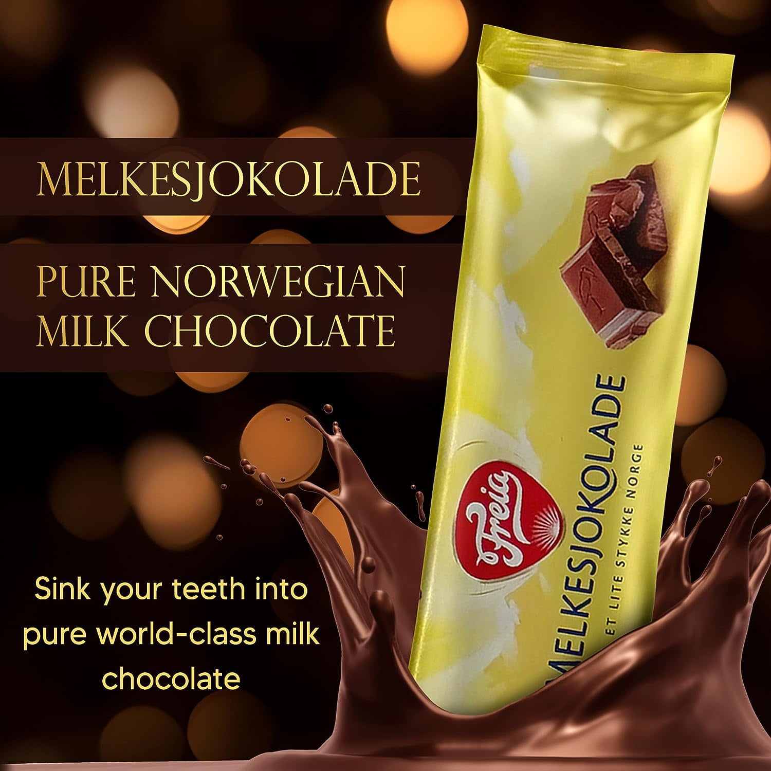 Freia Norwegian Milk Chocolate Bars, 12-Pack, 60g, Individually Wrapped, Rich, Decadent, Smooth Melt-in-Your-Mouth