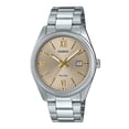 thumbnail image 1 of Casio Standard Analog Ion Plated Stainless Steel Beige Dial Quartz MTP-1302DD-9AV Men's Watch, 1 of 1