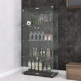 thumbnail image 4 of Modern 4-Tier Two-Door Glass Display Cabinet Shelves with Door Floor Standing Curio Glass Countertop Display Bookshelf for Living Room Bedroom Office, 4 of 7
