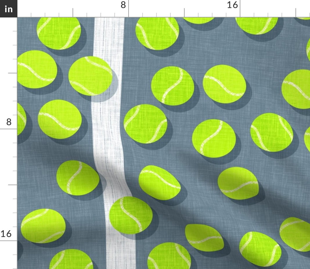 Tennis Balls Ball Sports Summer Dog Sport Racket Spoonflower Fabric by the Yard 
