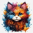 thumbnail image 3 of CafePress - Cute Cat Watercolor T Shirt - 100% Cotton Ringed T-Shirt, 3 of 4