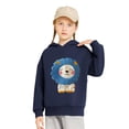 thumbnail image 5 of fnnxnal Little Girls Hoodie - Size 6T (4-5 Years), Navy Color with Cute Lion Graphic - Easy Care Lightweight Pullover Sweatshirt, 5 of 5