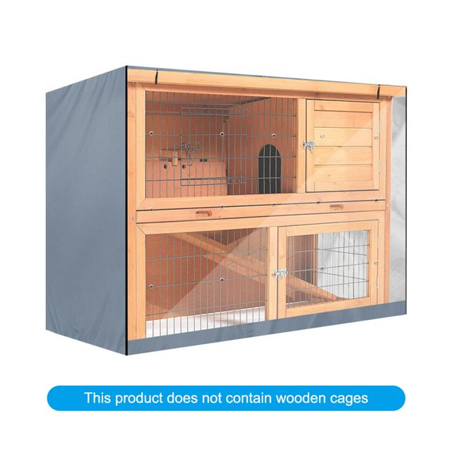 tssuouriy Rabbit Hutch Cover Breathable Pet Bunny Cage Portable Dustcover Ventilation Protector Protective Sheath Outdoor Grey