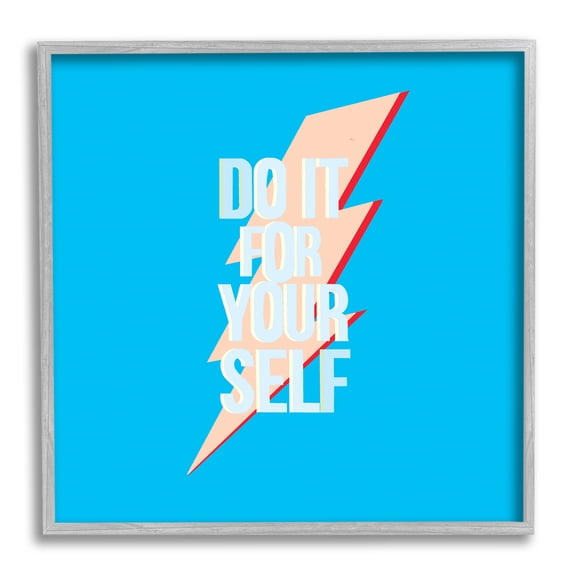Stupell Industries Do It For Yourself Self Care Inspirational Painting Gray Framed Art Print Wall Art