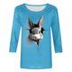 thumbnail image 5 of Xuyuer Ladies' Easter Print Round Neck Three Quarter Sleeve 3/4 Sleeve T-shirt Loose Tops Casual Loose Fit Crewneck T Shirts Tunic Tops, 5 of 5