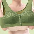 thumbnail image 4 of SMihono Daisy Bras for Older Women Front Closure Push Up Bras for Women No Underwire Plus Size Front Button Sports Bras Green 38/85, 4 of 6