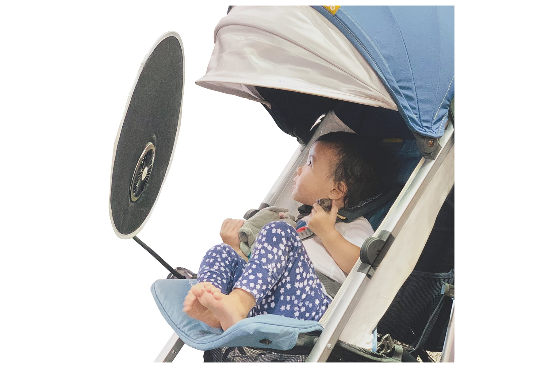 KidCo BuggyGear CoolShade Stroller Visor+Rechargeable Fan w/ Battery