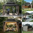 thumbnail image 2 of Sunjoy 12x10 Kingston Hardtop Rectangular Gazebo, 2 of 16