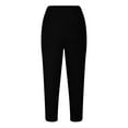 thumbnail image 6 of Lovskoo Capri Leggings for Women Quick Drying Solid Color Oversized Tight Elastic Comfortable Fitness Capris Yoga Lounge Pants Black, 6 of 7