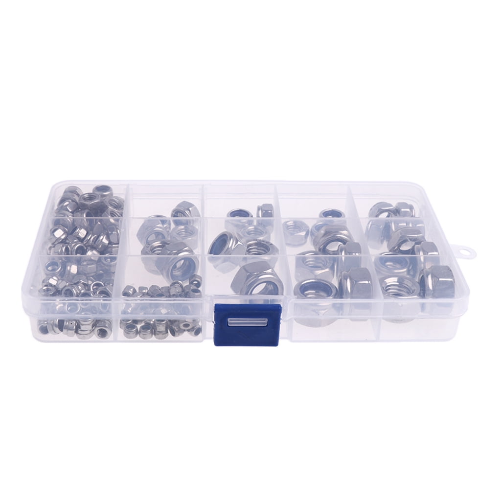 Assorted 304 Steel Nylon Lock Nuts assortment set -M3 M5 M6 M8 M10
