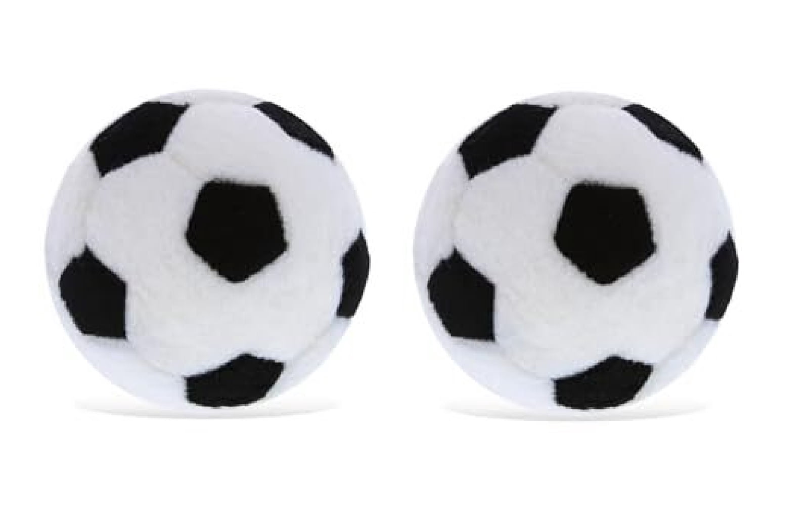 Dog Toys Soft Plush Soccer Ball Squeaker Black and White Sports Fetch Play 4.5" (2 Soccer Balls)