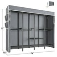 thumbnail image 5 of Covered Clothes Rack Loads 1100LBS, Heavy Duty Clothing Rack with Oxford Fabric Cover, Portable & Metal Wadrobe Closet for Hanging Clothes, Black, 76"W x 18"D x 77"H, 5 of 8