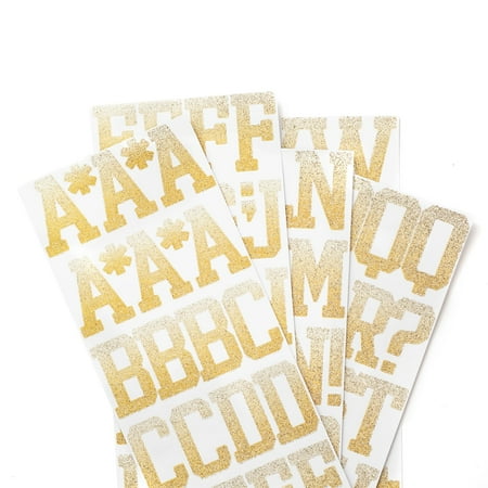 UPC: 0195158491982 | Gold & White Glitter Ombre Alphabet Stickers by Recollections™
