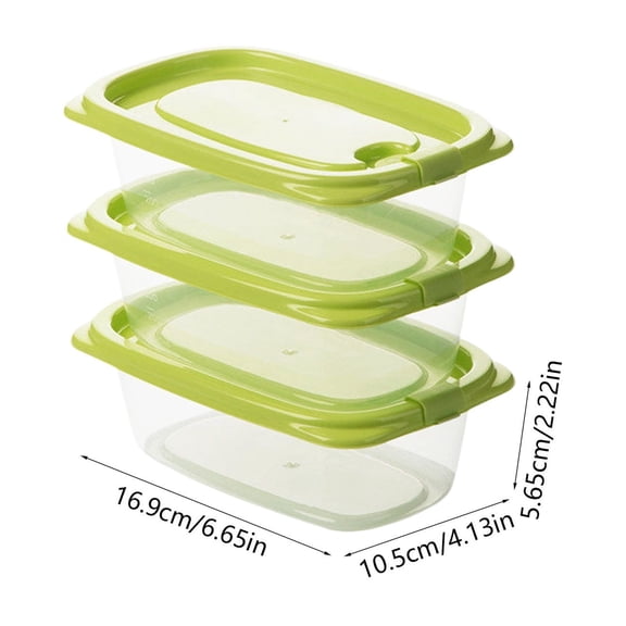 Refrigerator Storage Box Set 3 Clear Plastic Boxes With Locking Lids Space Saving Stackable Storage For Leftovers And Snacks 460ml Reusable Food Containers