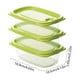 thumbnail image 3 of Juego de 3 recipientes de vidrio para refrigerador con tapas con cierre, contenedores apilables transparentes de 550 ml para sobras, refrigerios y salsas (amarillo, verde y azul), 3 of 6