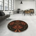 thumbnail image 4 of Ahgly Company Machine Washable Indoor Square Transitional Black Brown Area Rugs, 7' Square, 4 of 7