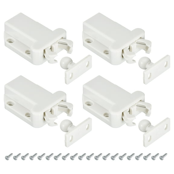 Uxcell Push Latch Touch Latch 4Pcs Push to Open Door Latch Rebound Self-Locking Latches for Drawer Door, White