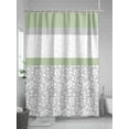 thumbnail image 5 of Shower Curtain Sage Green Grey Leaves Bathroom Curtains with Hooks, Waterproof Fabric Stitching Stripes Bath Shower Curtains Set for Bathroom Bathtubs Decor 36x72 Inch, 5 of 8