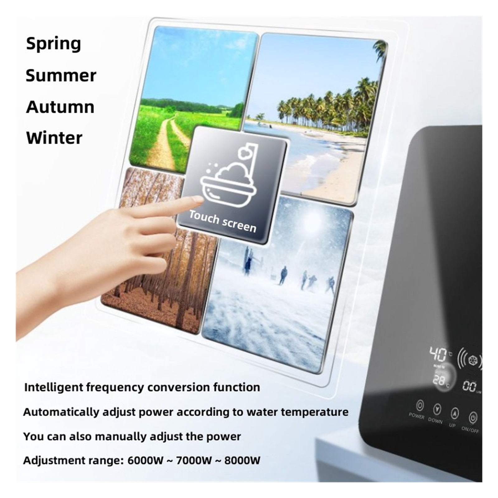 Instant Heating Electric Water Heater Apartment Shower Hot Water Hotel Bathroom Bath Equipment Household Hot ,Safety Protections