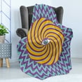 thumbnail image 4 of Vintage Soft Flannel Fleece Throw Blanket, Third Eye Inside Hypnotic Spiral Circles Trippy Lines Mystic Hippie Boho, Cozy Plush for Indoor and Outdoor Use, 50" x 60", Multicolor, by Ambesonne, 4 of 5