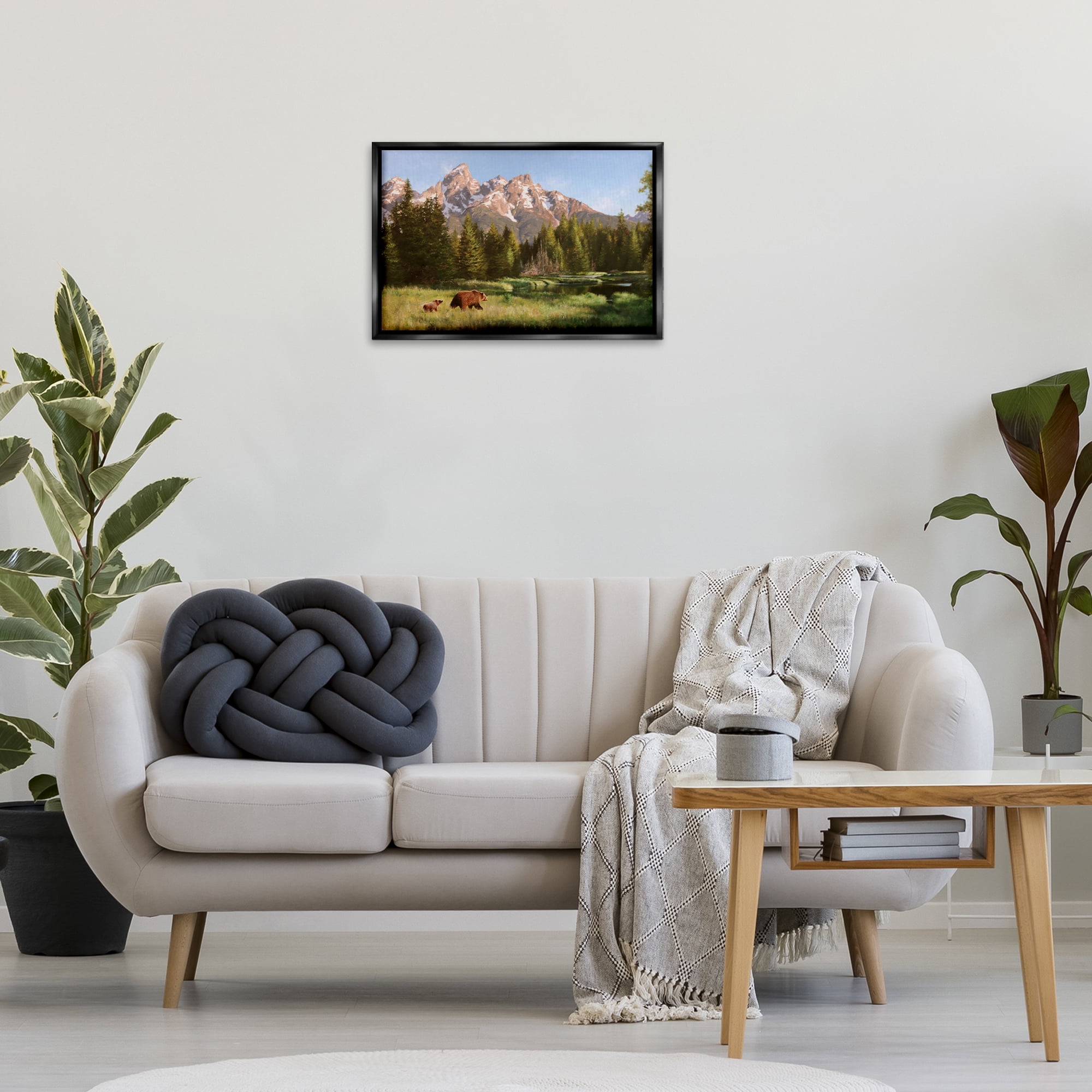 Stupell Industries Taking The Scenic Route Landscape & Nature Painting Black Floater Framed Canvas Art Print Wall Art, 25 x 17