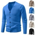 thumbnail image 4 of uikmnh Sweaters for Men New Men's V Neck Jacquard Knitted Sweater Jacket Size:L, 4 of 4