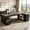 Gray Black, variant on Fnova 85" L-Shaped Executive Desk with Storage Drawers, Modern Office Desk with Adjustable Shelves & File Cabinet, Extra Long Corner Computer Desk for Home Office