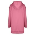thumbnail image 4 of Vestido sudadera largo con capucha y cordón para mujer - Jersey oversize informal con bolsillo, mezcla de poliéster, tallas S-XXL, 4 of 5